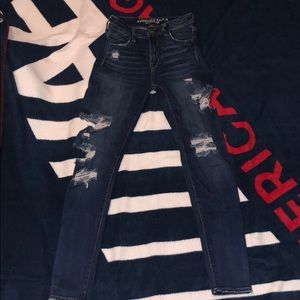American eagle, dark jeans , ripped